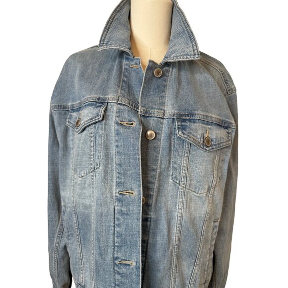 NWT Cosmic Blue Love Medium Denim Jacket Light Wash - Picture 4 of 14